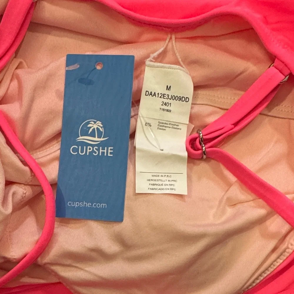 Cupshe One-Shoulder Hot Pink Swimsuit